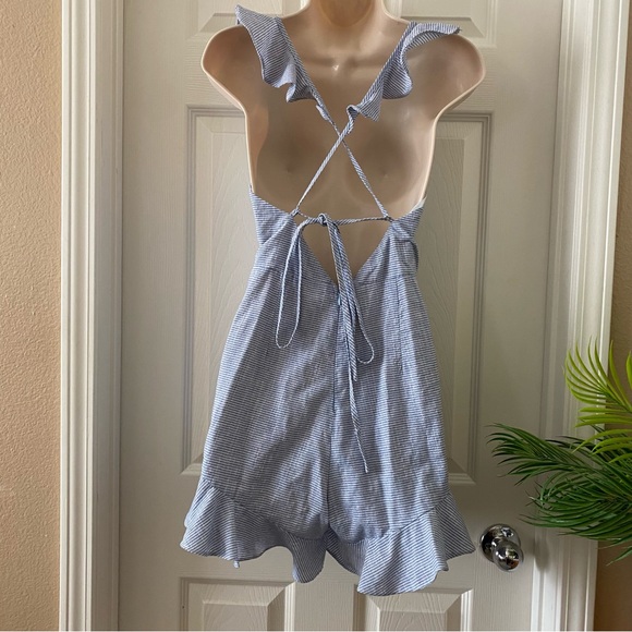 Hello Molly Blue Ruffled Jumpsuit - Picture 6 of 9